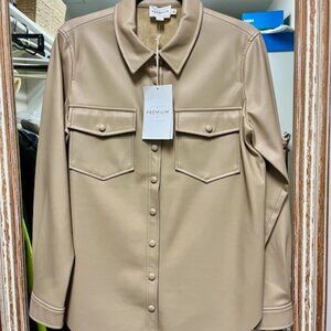 Molly Bracken Leather-Loof Overshirt, Women's Medium